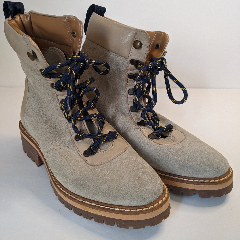 Urban Outfitters Women's 6 Suede Hiking Boots Lace Up Tan Shoes